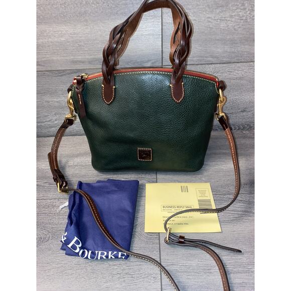 Dooney & Bourke Florentine Leather Small Heidi Satchel Green A384686 - Picture 3 of 10